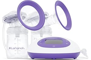 Lansinoh Signature Pro Portable Double Electric Breast Pump with LCD Screen | 3 Power Modes, 25mm Flanges, 2 Bottles, 1 Slow Flow Nipple, & Carry Bag