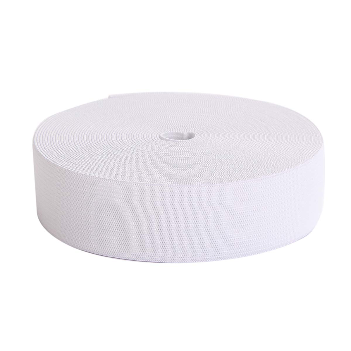 30mm (1-1/5 inch) Wide Flat Elastic Bands Waistband Tape White Sewing Bands Webbing Garment Sewing Accessories for Dressmaking/Sewing/DIY Crafts -20 Yards
