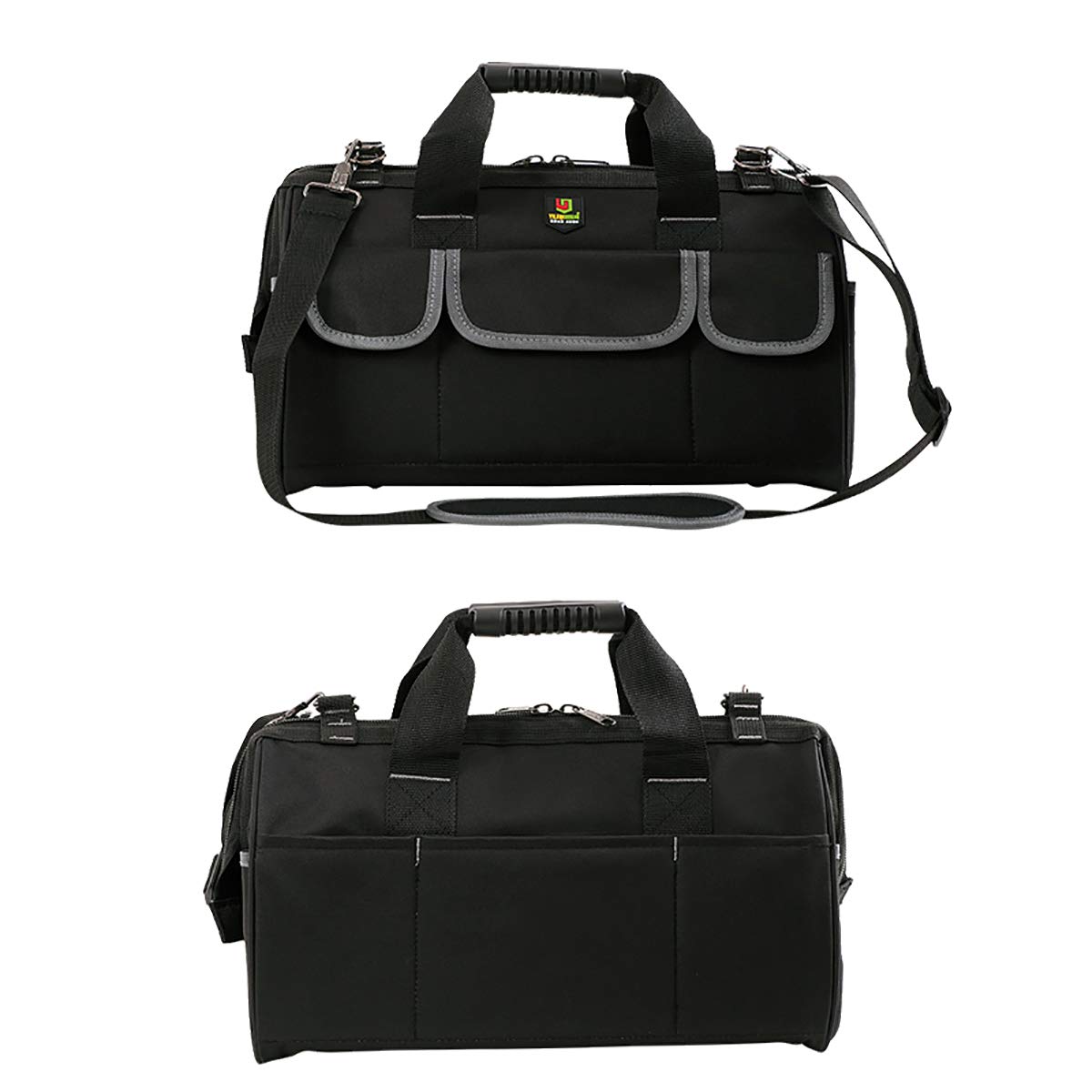 Heavy Duty Tool Bag Organiser, Large Tool Bag, Muti-Purpose Wide Open Mouth Tool Storage Bag with Shoulder Strap, 12/14/15/17/19 Inch