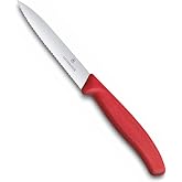 Victorinox Swiss Classic Paring 4" Serrated Spear Point Blade, Red