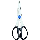 HENCKELS 7-Inch Stainless Steel All-Purpose Kitchen Shear Scissors - Detachable, Safety Grip, 3mm Serrated Blades