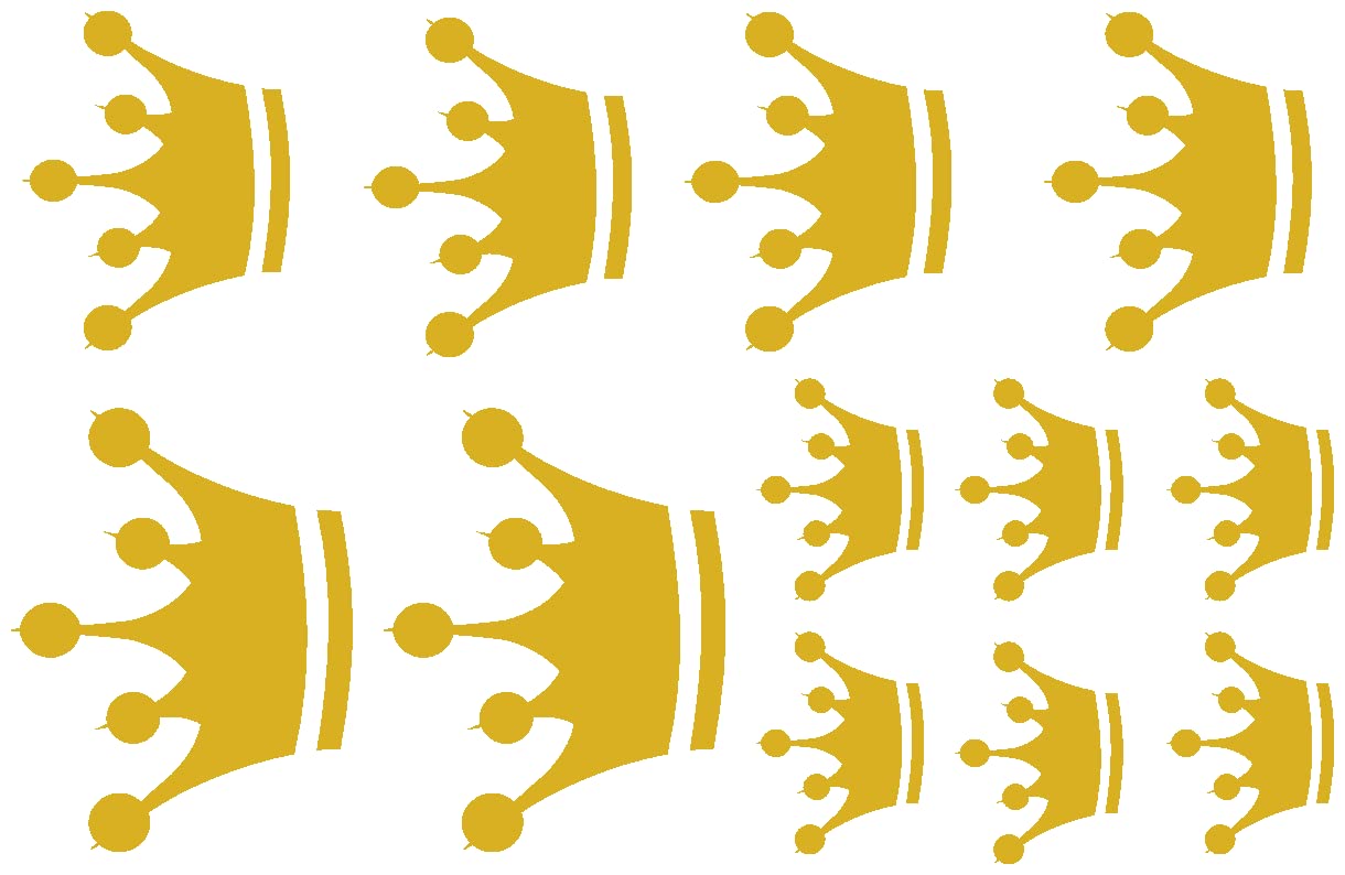 Samunshi® Wall Sticker with Crown Design 30 x 20cm Gold Metallic Effect 091