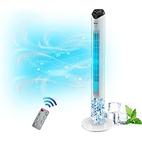 Evaporative Air Cooler 2-in-1 Tower Fan Cooler 43 inch Portable Oscillating Tower Fan with Remote and 1.7L Water Tank 3…