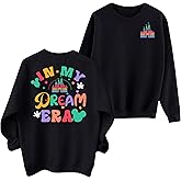 UYIQL Magical Kingdom Sweatshirt for Women Cute Graphic Sweatshirts Funny Magical Long Sleeve Pullover Top