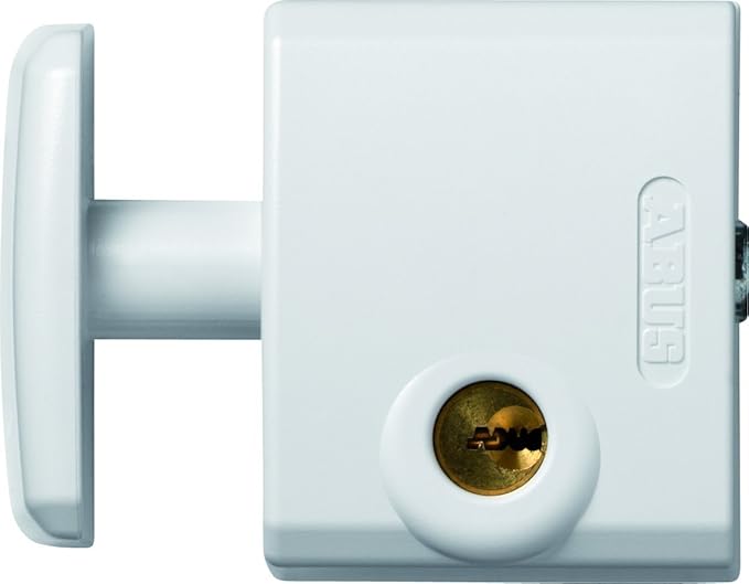 ABUS 26801 fts3002 W Fenster-Zusatzschloss Pendeltüre/Schiebetür mit Öffnung nach außen weiß