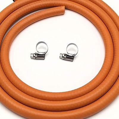 Huddersfield Gas 2m LPG Hose 8mm Bore with 2 Stainless Clips EN 16436-1