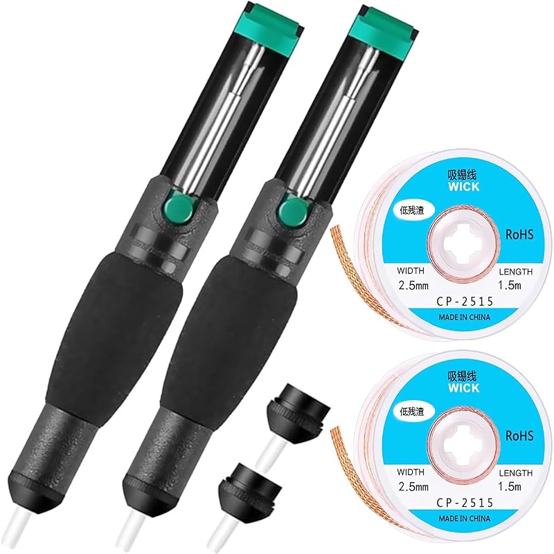 Youmile 2x Solder Sucker Desoldering Pump Vacuum Remover Tool Black 8" w/