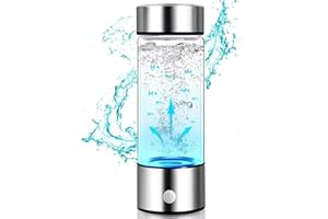 NEHAJUNXI Hydrogen Water Bottle, Portable Rechargeable Hydrogen Water Bottle Generator Water Machine for Home Travel Office Exercise Ideal Gift for Friend Love (Silver)