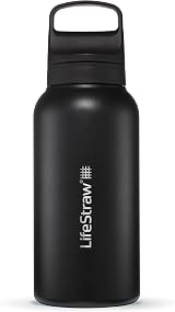 LifeStraw Go Series Insulated Stainless Steel Water Filter Bottle 1L Nordic Noir
