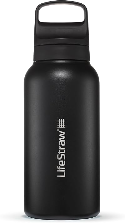 LifeStraw Go Series Insulated Stainless Steel Water Filter Bottle 1L Nordic Noir