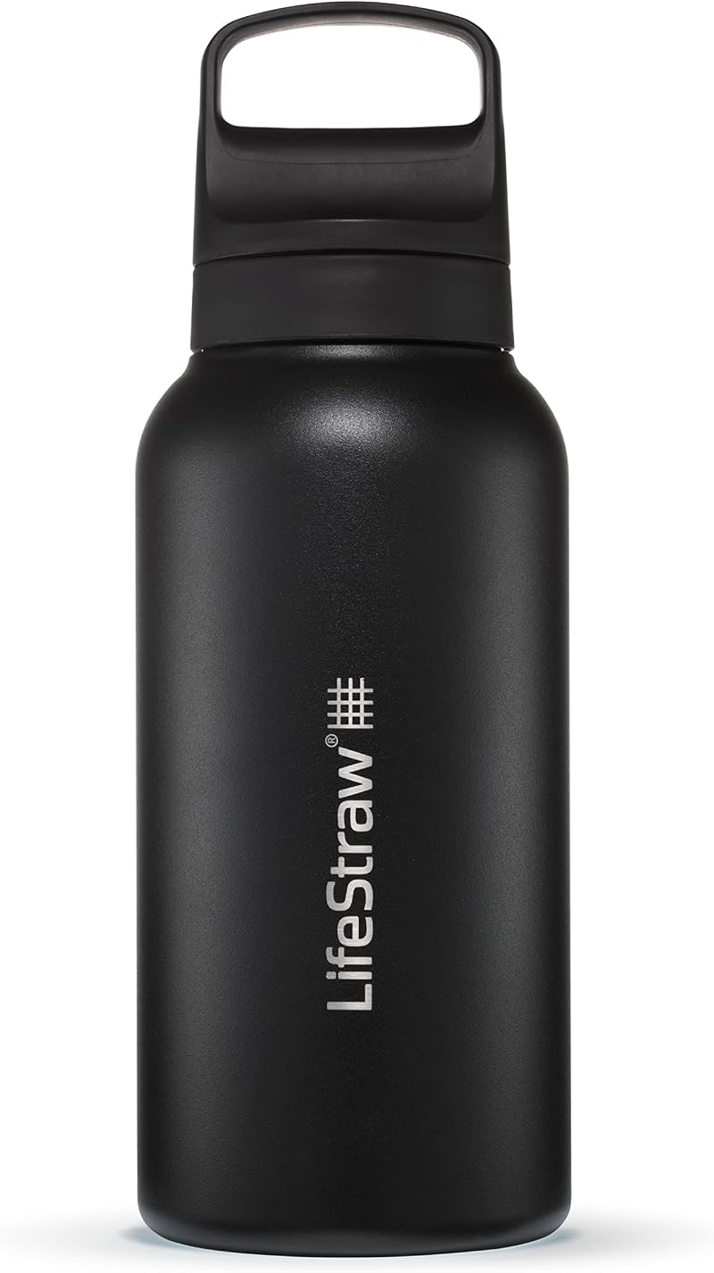 LifeStraw Go Series Insulated Stainless Steel Water Filter Bottle 1L Nordic Noir