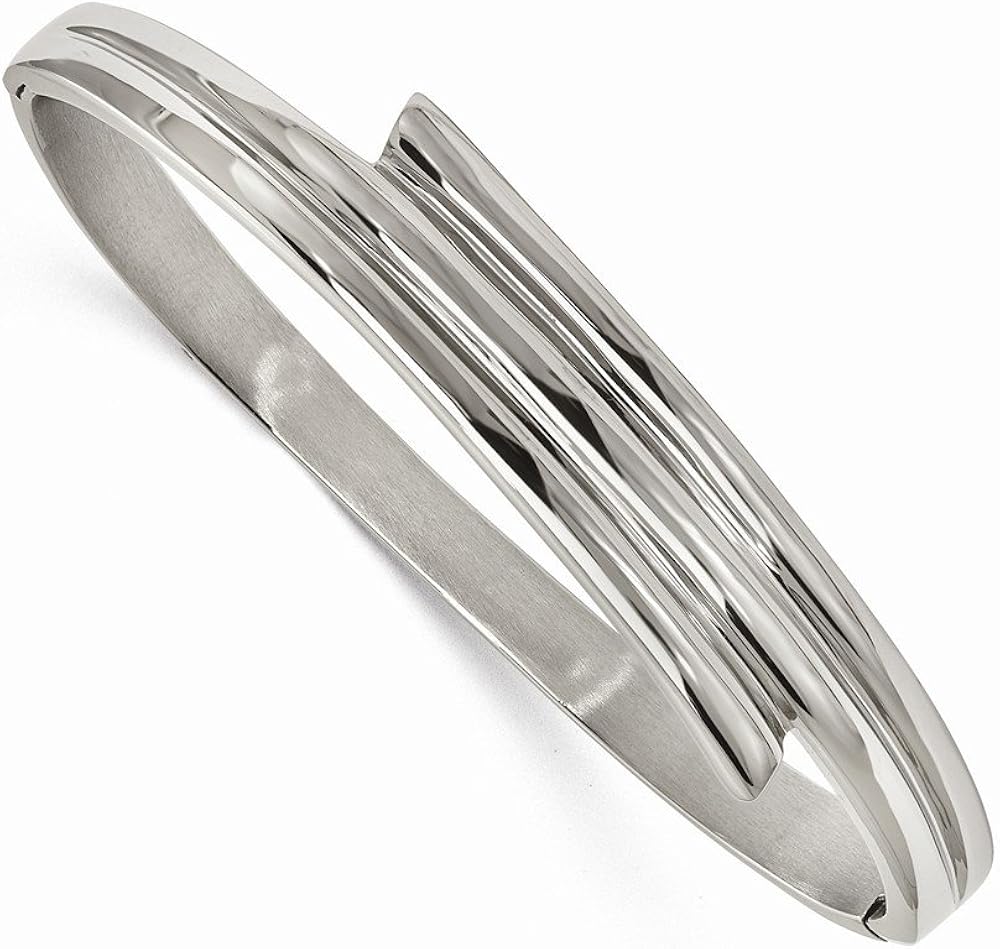 Stainless Steel Polished Hinged Bangle Jewelry