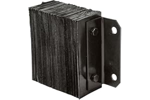 Guardian Laminated Rubber Bumper for Truck Loading Dock Protection, 14" W x 10" H x 4.5" D, Steel Bracket 3/4" Mounting Holes