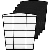 HP800 HEPA Replacement Filter Set Compatible with Hunter HP800 Multi Room Large Console Air Cleaner Purifier, Part Number H-HF800-VP H-PF800, 1 HEPA Filter 4 Carbon Pre-Filter