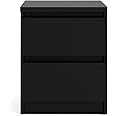 Tvilum, 2 Drawer Nightstand for Bedroom, Handle-free Drawers, Contemporary, Black