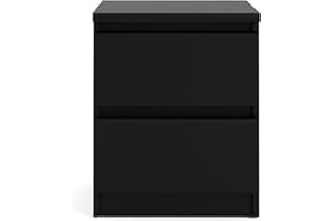 Tvilum 2 Drawer Bedroom Nightstand Nighstand, 19.69 in x 15.91 in x 19.49 in, Black