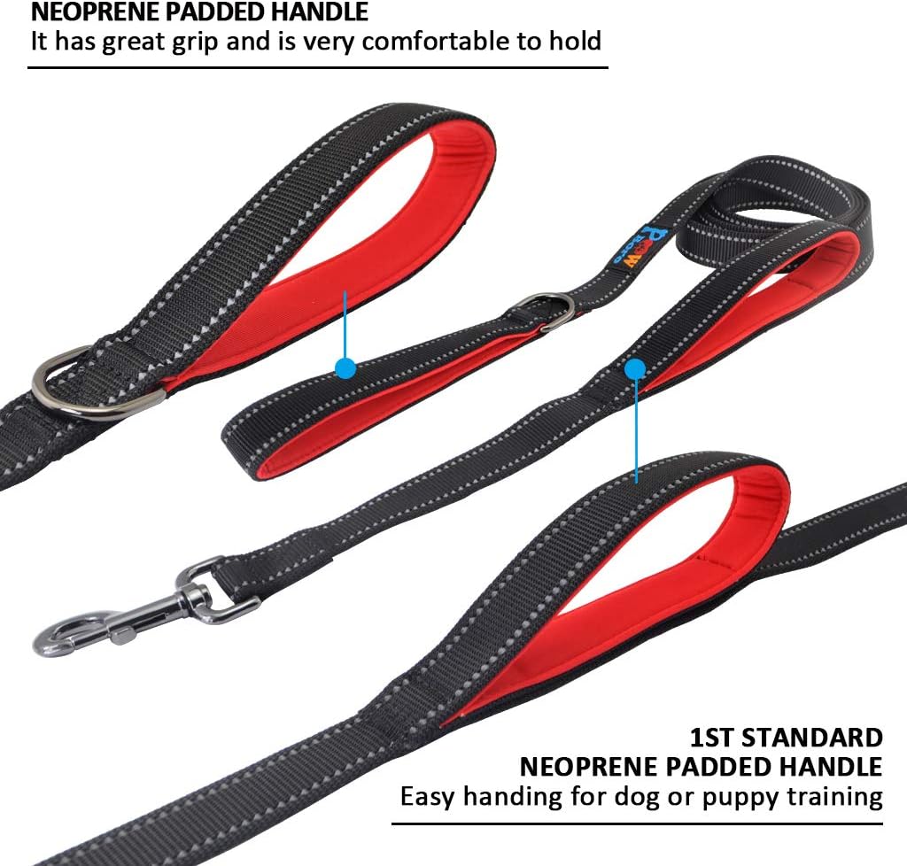 Powboro Double Handle Dog Lead, 6ft Long, Two Handle, Reflective Stitching, Heavy Duty for Small Large or Medium Dogs - Image 5