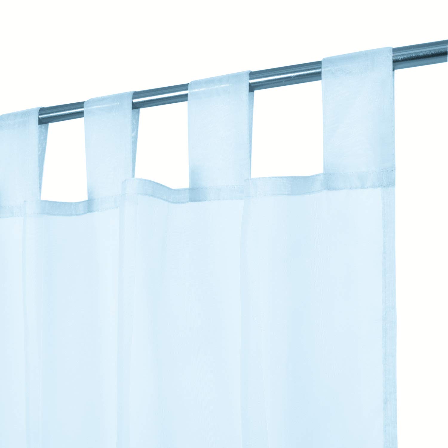 Megachest sheer Voile Tab Top Curtain(Baby Blue, 56" wideX118 drop(W142cmXH300cm))