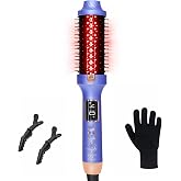FBGAGH Negative Ion Infrared Hot Brush, Voluminous, Bouncy Curls, Purple | Negative Ion,Infrared,Dual Voltage,Ceramic Coating,5 Temperature Settings,Less Damage,Lightweight