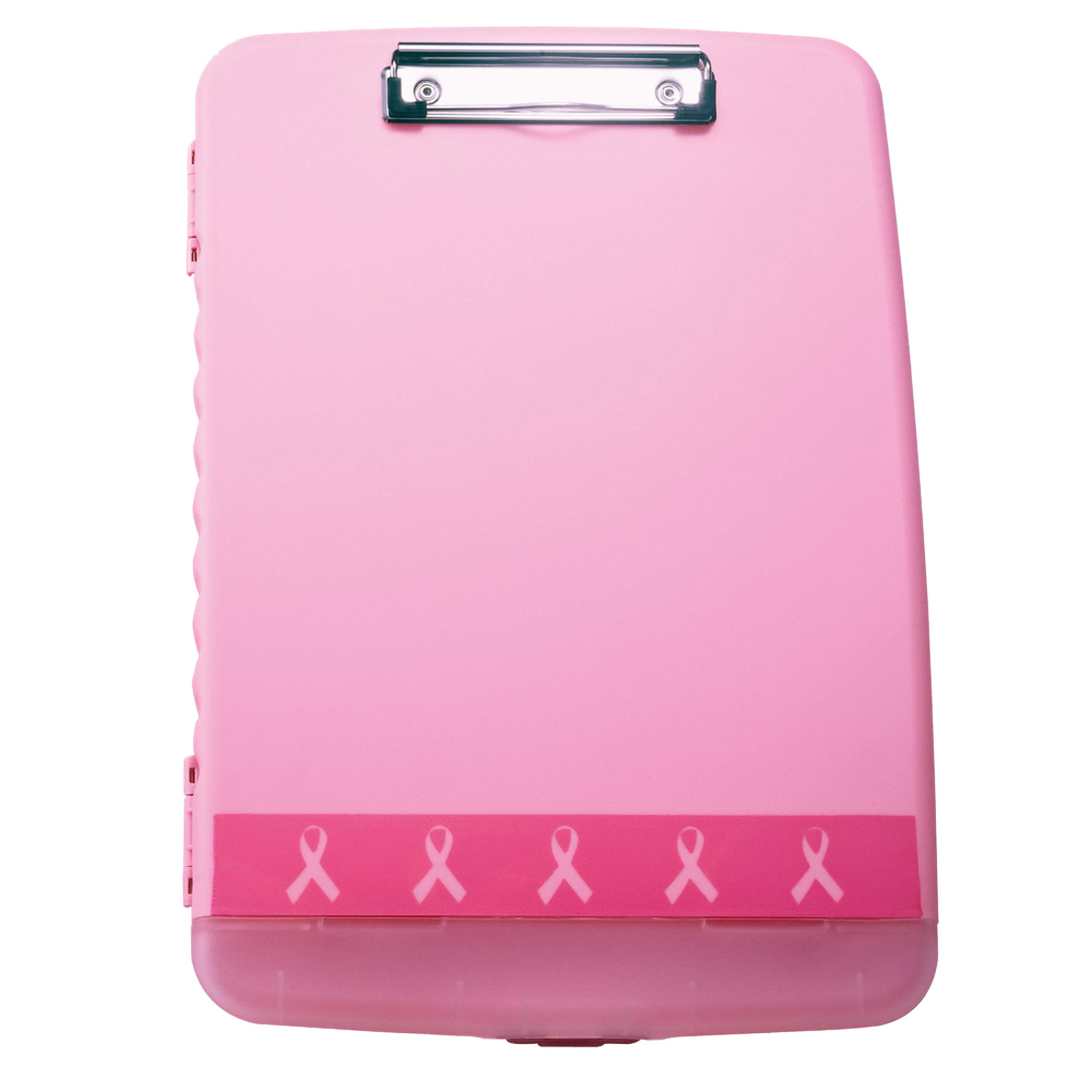 Officemate Breast Cancer Awareness Slim Clipboard Box, Pink, 1 Clipboard Box (08925)