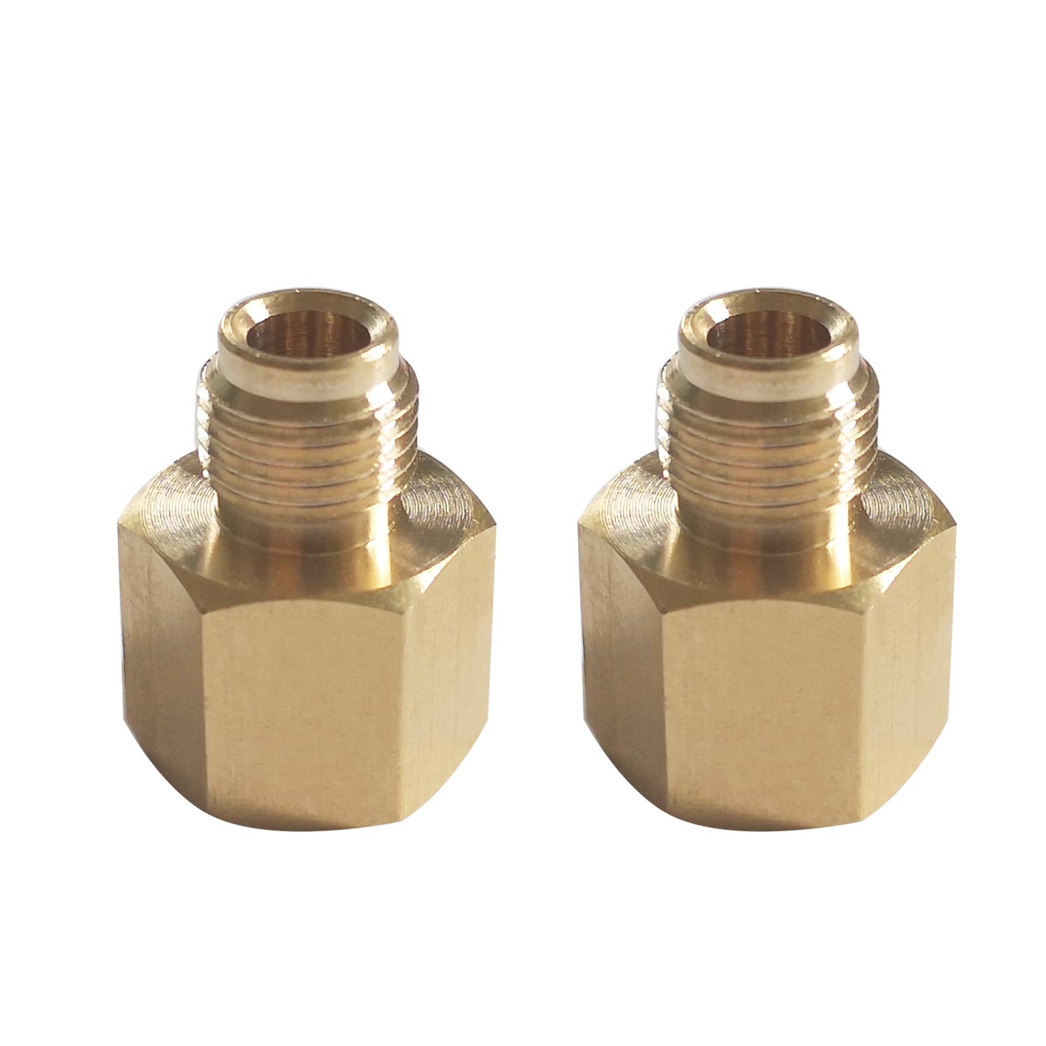 Photo 1 of MENSI 1/4" Female Pipe NPT x 1/4" Inverted Male Flare?7/16-24UNF? Brass Convert Adapter Fitting Components For RV Propane Pigtail Hose Pack of 2