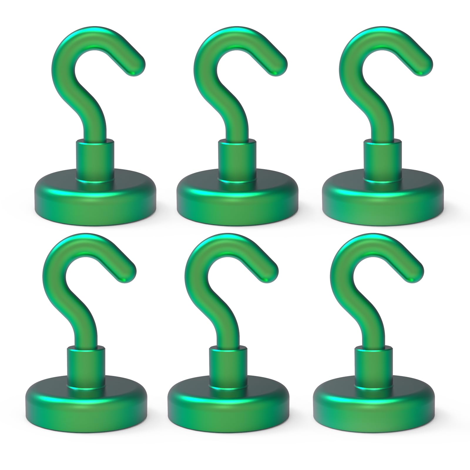 Ant Mag Strong Magnet Hooks for Hanging 80LBS Heavy Duty Neodymium Hooks Used for Home Kitchen Office Workplace Pack of 6