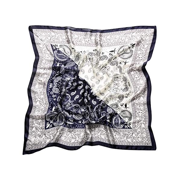 RIIQIICHY Pañuelo de Seda para Mujer Pañuelos para Cuello Colores y Diseños Variados 70 x 70 cm | DeHippies.com