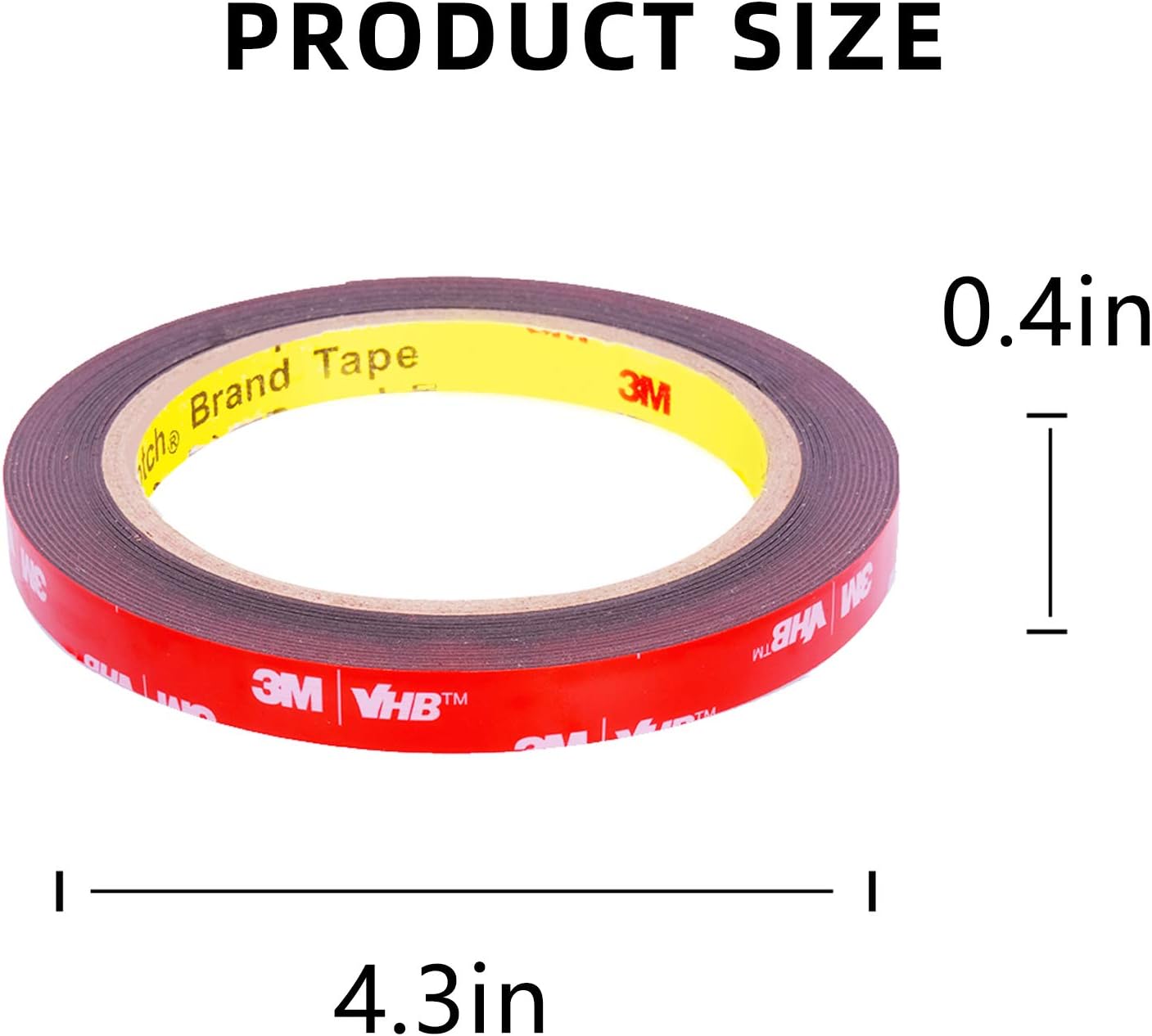 3M 5925 Double Sided Tape, Easy Peel Heavy Duty Mounting Waterproof VHB Foam Tape, 16FT Length, 0.4 Inch Width for Car Decor,Home Decor and Office Decor: Industrial & Scientific