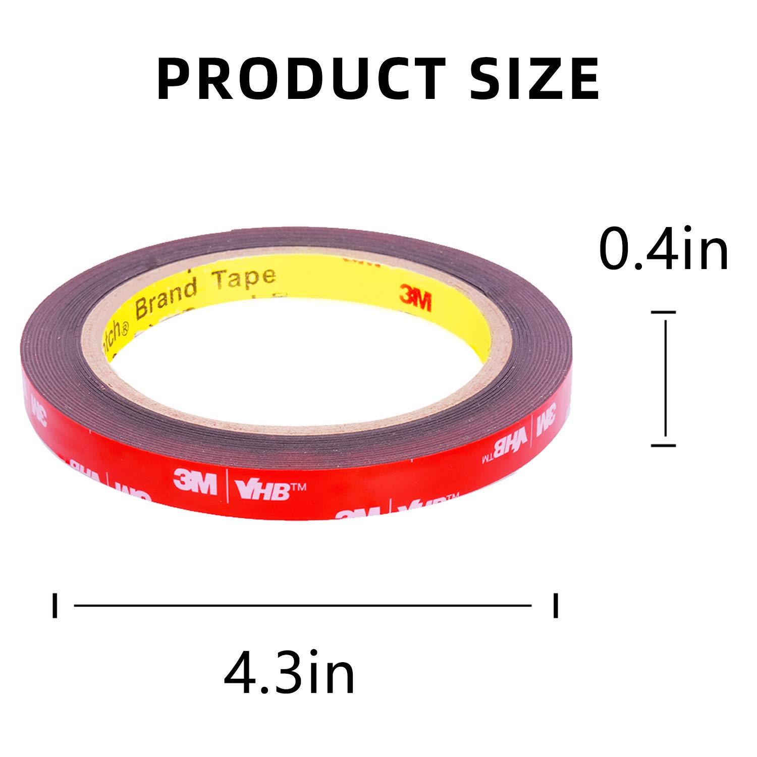 3m 5925 Double Sided Tape Heavy Duty, 16ft Length 10mm Width Waterproof Mounting Tape Easy to Apply for Outdoor, Home, Office, Wall Accessories: Industrial & Scientific