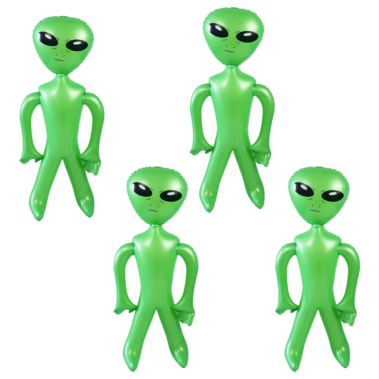 BORFUE 4Pcs 35Inch Inflatable Alien Balloon Giant Inflatable Alien Green Blow Up Toys for Alien Party Halloween Christmas Decoration