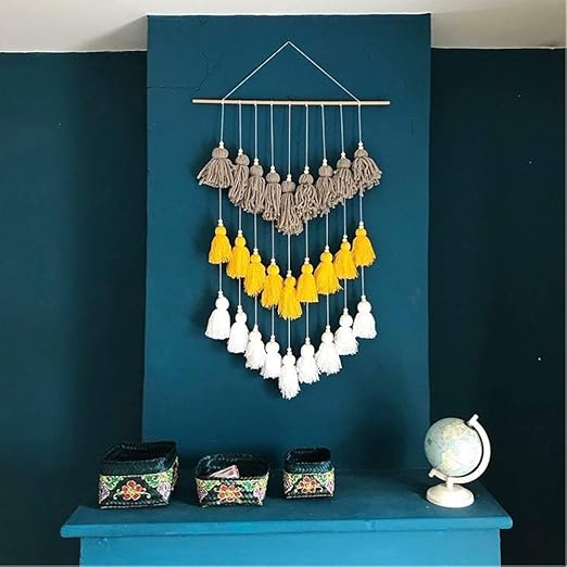 Boho Hecho A Mano Flecos Para Colgar En La Pared Tela Decoracion