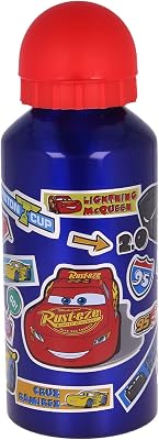 BOTELLA ALUMINIO PEQUEÑA 400 ML CARS STICKERS