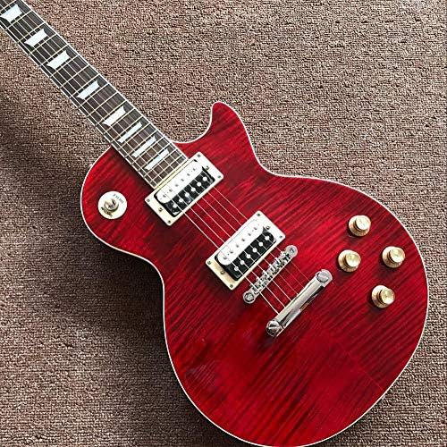 標準カスタムレッドタイガーフレームエレクトリックギタースタンダード雑誌ワンピースネックとワンピースボディギタラ Ztoyby