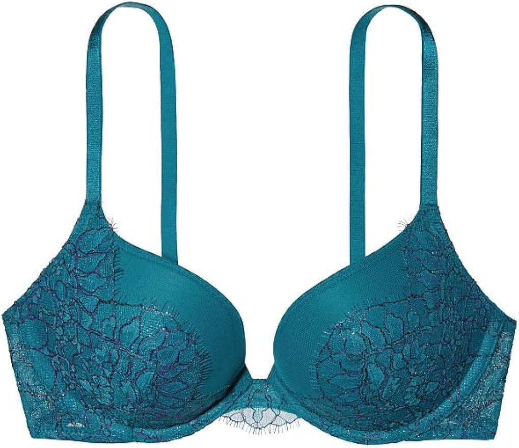 Victoria's Secret Women's Very Sexy Push Up Bra Teal/Floral (36D) at