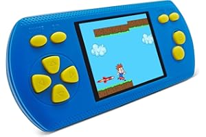 HIDERACOON 16-bit handheld Game Console for Kids and Adults, 2.4'' HD Screen, 218 Classic Retro Video Games, Mini Arcade Electronic Toy Gifts for Birthday Gift for Kids 4-12, needs AAA batteries 3 packs (Blue 2)