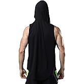 ROGUDUA Men's Sleeveless Hoodie Quick Dry Muscle Gym Shirts Workout Hooded Tank Top
