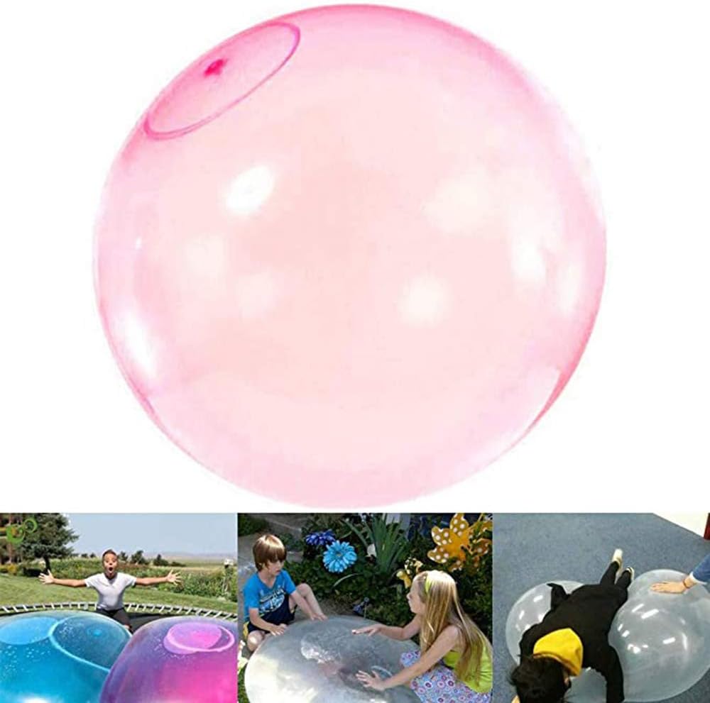 WLWWCX Amazing Bubble Ball For Kids,Water Filled Stress Ball,Giant Bubble Water Balloon,Bubble Ball Inflatable Toys,Stress Reliever Play Toy For Adults (pink)