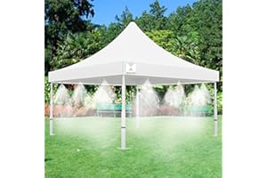 Tent Misting System - Mistcooling Misting Tent- Tent with Mister - for Sports Events, Company Outdoor Events, for Backyard Parties, for All Outdoor Events (White - 10' x 10' Tent)