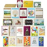 Hallmark All Occasion Handmade Boxed Greeting Card Assortment (Pack of 24)-Birthday, Baby, Wedding, Sympathy, Thinking of You, Thank You, Blank - 5EDX1011