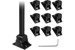 LUKLOY 10 Pack Wrought Iron Balusters Shoes Swivel Shoes with Allen Wrench & Screws for 1/2 Inch Stair Baluster, Metal Railing Indoor Spindles Banister