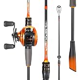 Sougayilang Baitcaster Combo &ndash; IM6 Graphite 2-Piece Rod, M/MH Power, Stainless Steel Guides, 6.3:1 Gear Ratio, 18LB Drag for Bass, Walleye, Catfish Travel Combo