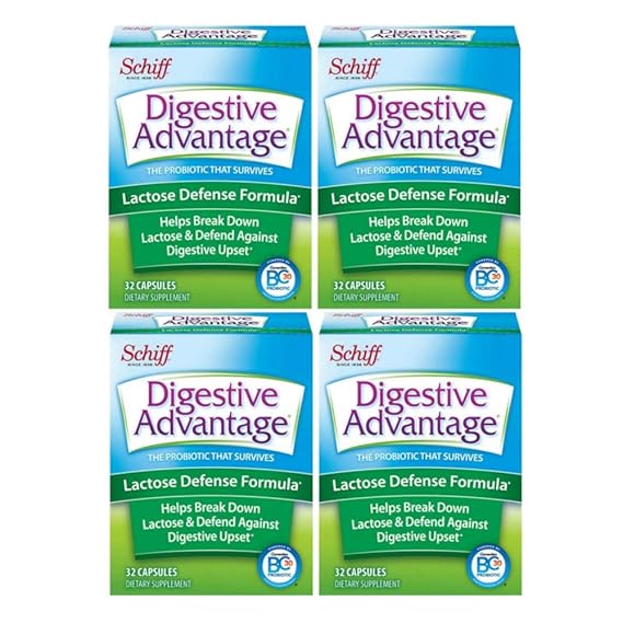 Digestive Advantage Lactose Defense Formula, 32 Capsules (Pack of 4) Lactose