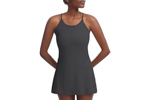 KUACUA Tennis Dress for Women, Workout Golf Dress Built-in with Bra & Shorts Pocket Sleeveless Athletic Dresses