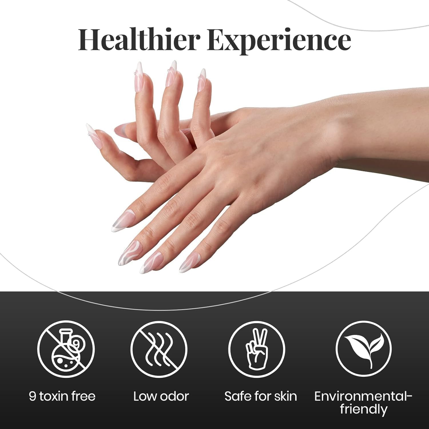 Beetles Gel Nail Polish Set- 4Pcs 7.5ml Black White Gel Nail Polish with No Wipe Top Coat and Base Coat Set Soak Off UV LED Lamp Manicure Salon DIY at Home Gifts for Her Women - Image 8