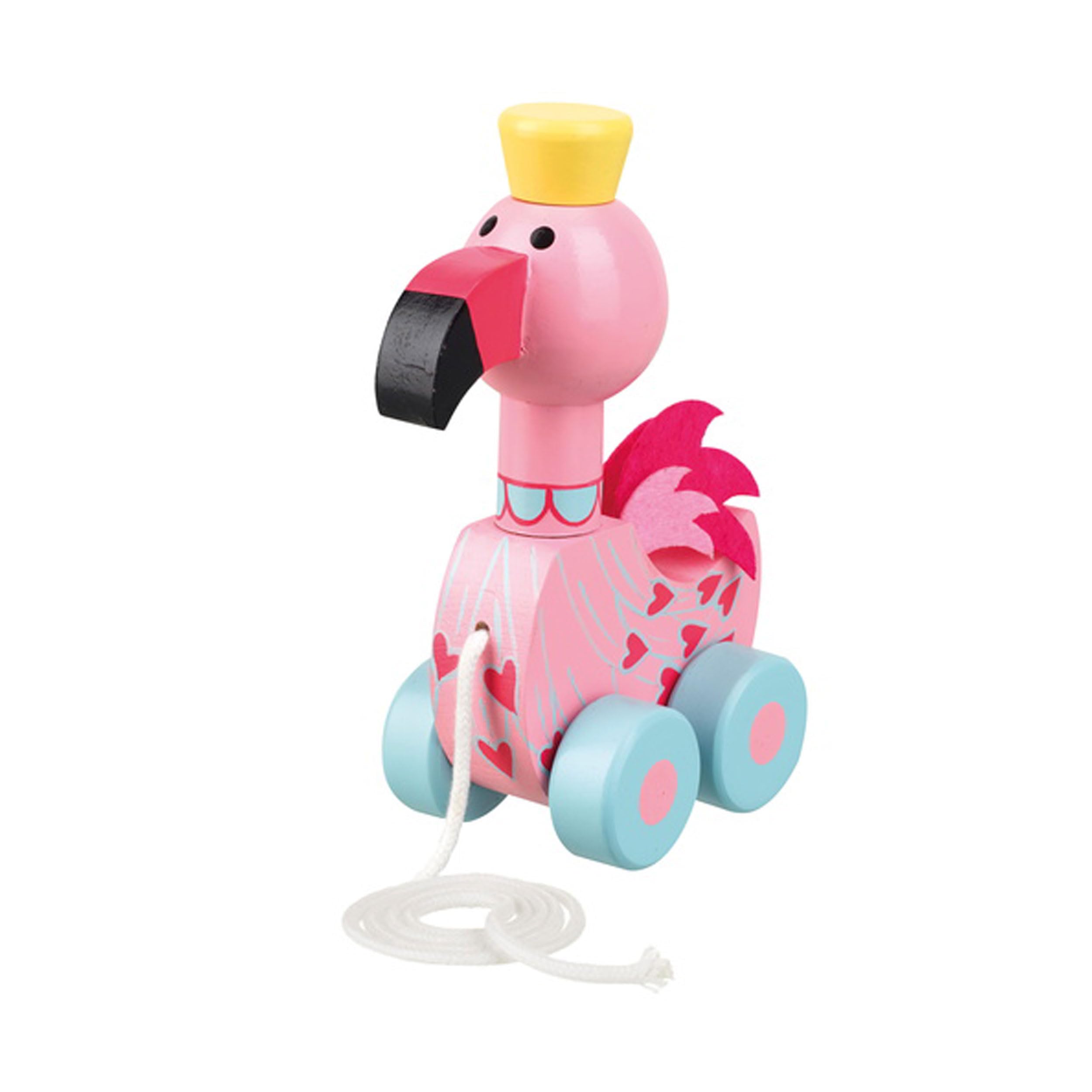 Orange Tree Toys 46007 OTT09895 Pull-Along Animal Flamingo Multi-Coloured