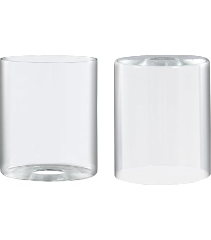 3-Pack Square Glass Shade Replacement For Light Fixtures – 5.71 Inch Height, 3.94 Inch Diameter, 1.77 Inch Fitter For Bathroom Vanity, Wall Sconce, Chandelier (Clear)