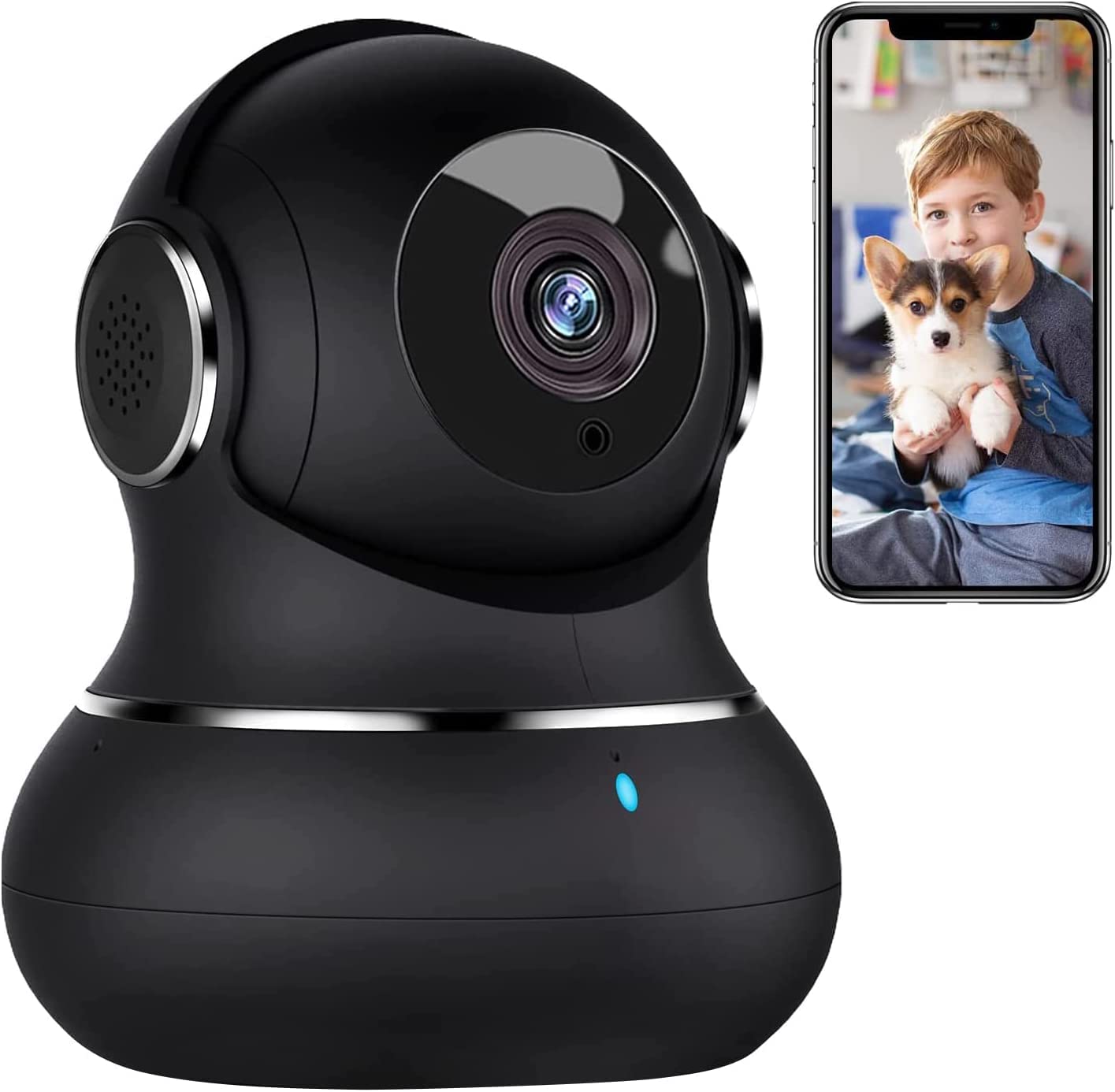 litokam Little elf Smart Camera, 2K Indoor Security Camera with 360° Motion Tracking, Pet Camera Night Vision, [2025 New] House Cameras for Pet/Nanny, WiFi Camera Two-Way Audio, Work with Alexa — image 1