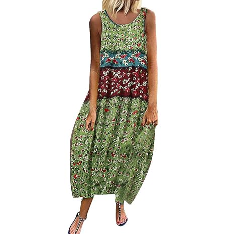 Sunnsean Robe Longue Femme Ete Chic Robe De Soiree Robe De Plage Robe Vintage Sexy Boho Grande Taille Floral Dentelle Dos Nu Col V Cocktail Party