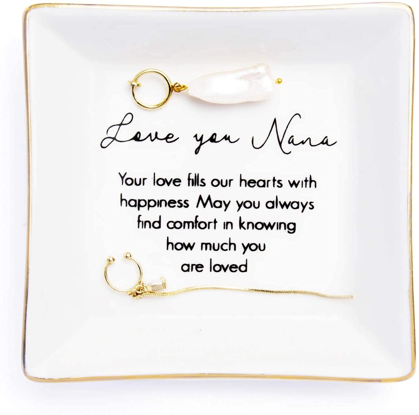 Titanape Nana Gifts ”Love you ”Trinket Dish, Nanay Birthday Gifts for Nana Christmas Mothers Day Present from Grandchildren — image 1