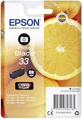 Epson 33 Photo Black Ink Cartridge Genuine Claria Premium Standard